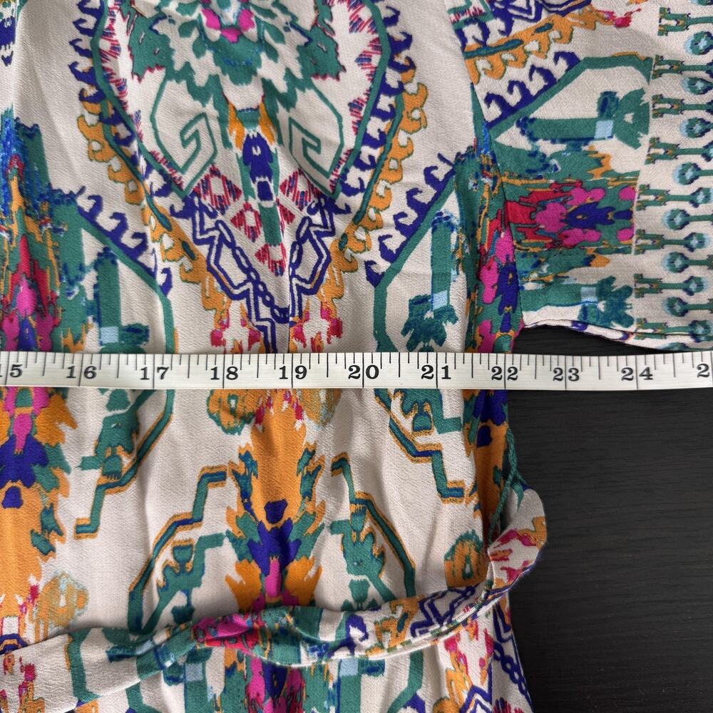 Zara Kimono Jacket Womens Large Tribal Belted Boho Cardigan Duster Robe Festival - Picture 11 of 13